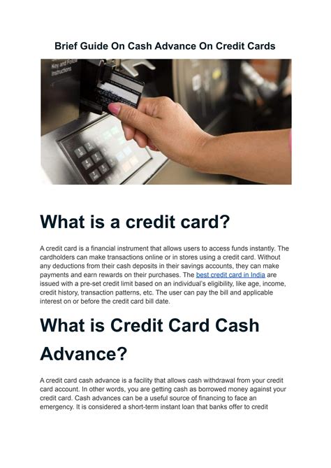 Online Cash Advance From Credit Card